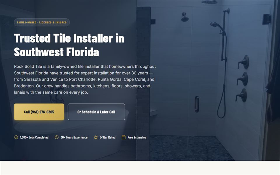 Rock Solid Tile — current website